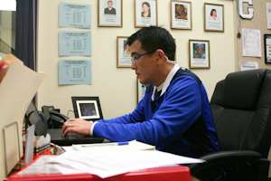 Photo Taken by: Maxwell Vitale
Mr. Mori checking his email.