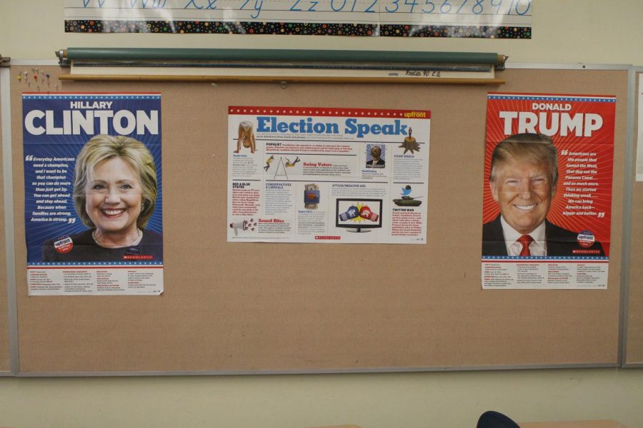 A display that was up in Lehrs room during the 2016 election.

CREDIT: KENDYL