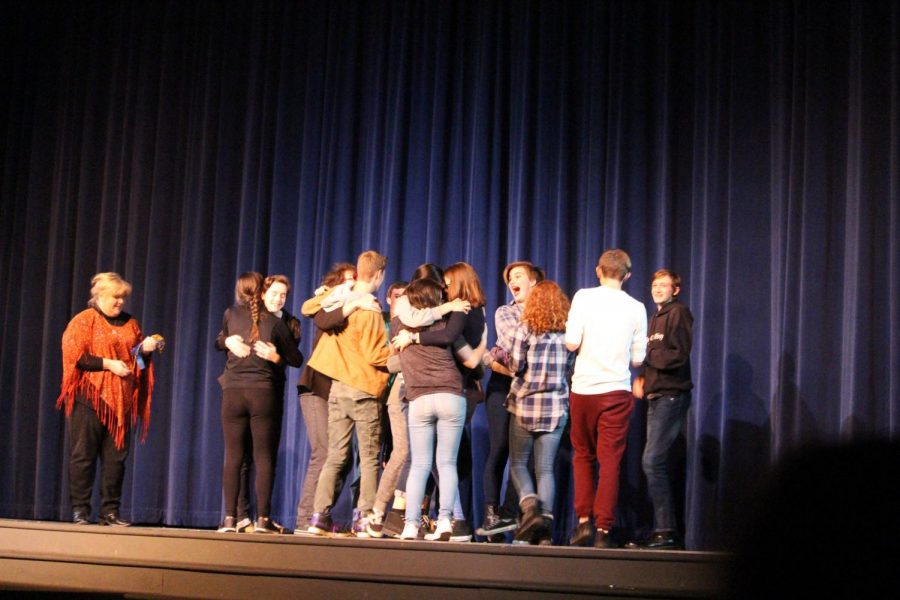 A+funny+thing+happened+on+the+way+to+fifth+period+cast+accepting+their+award+on+November+11th+in+the+Gresham+high+school+auditorium.+