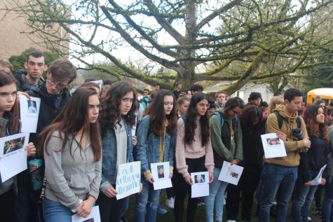 Gathered students keep their vigil solemnly, honoring the lost students, and hoping for gun reforms.