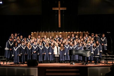 Concert choir singing at competition.