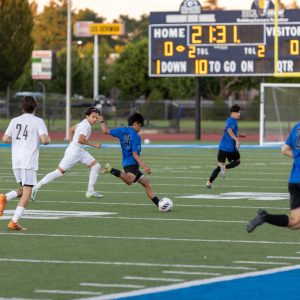 The GHS Boys Soccer team on offence during a home game.